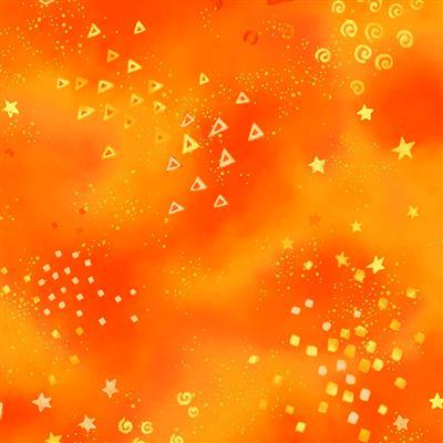 Orange Laurel Burch w Gold Dots