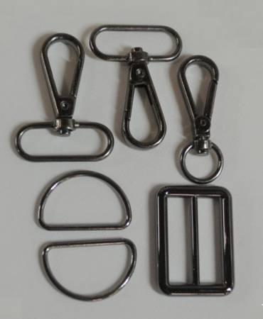 Black 1-1/4" Hardware Bag Strap 5pc