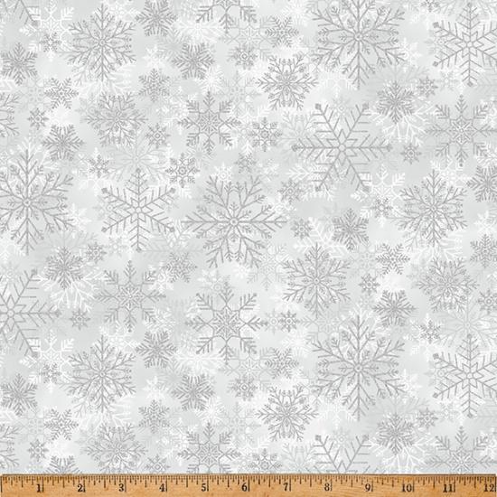 Silver Snowflakes on Gray