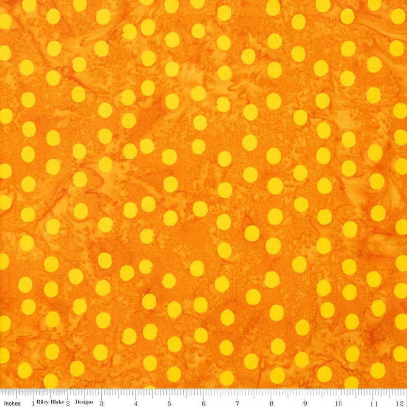 Batik Cheddar Polka Dots on Orange