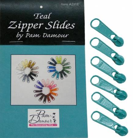 6 Zipper Slides Teal