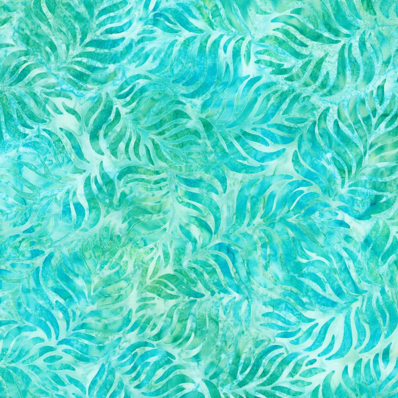 Teal on Teal Leaves Tropical