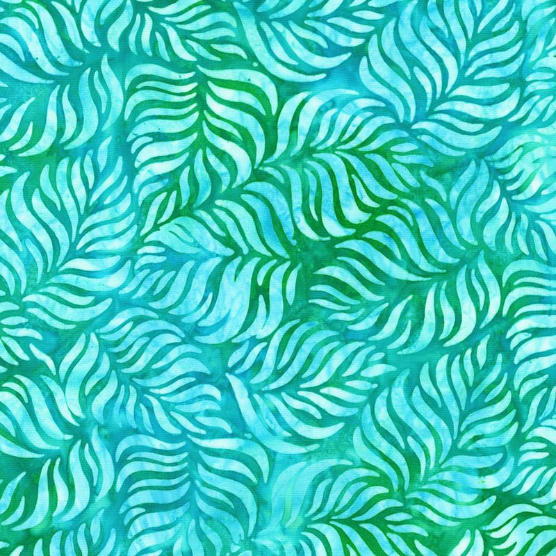 Aqua on Aqua Leaves Tropical