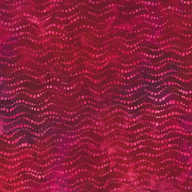 Maroon Red Wavy Dots Hint of Pink