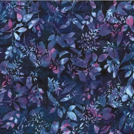 Purple, Pink & Blue Leaves on Navy