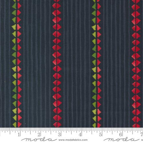 Red & Green Stripe on Black Ribbon Stripes Winterly