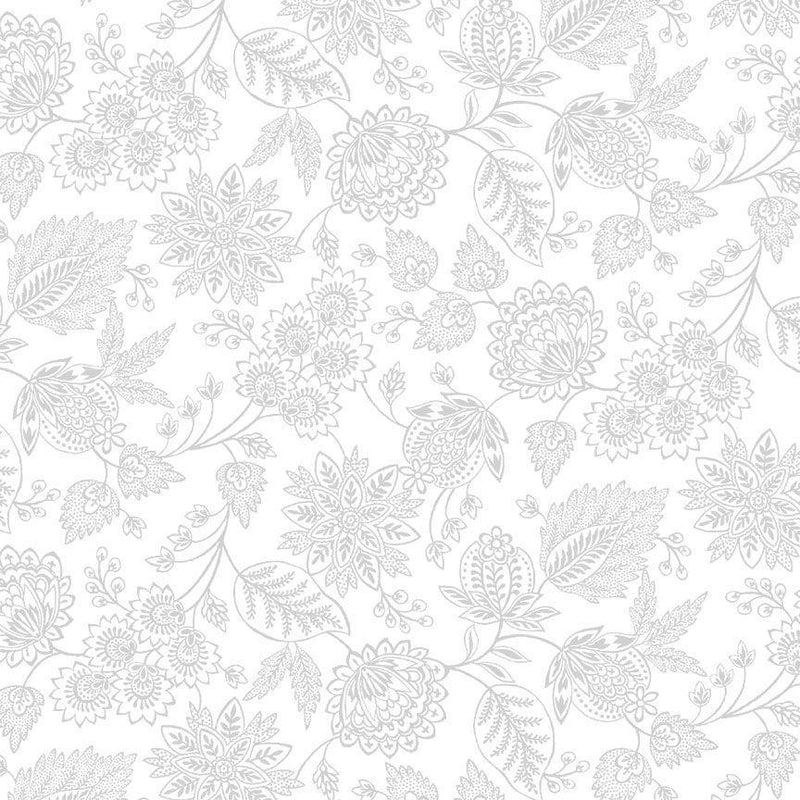 White on White Jacobean Floral Texture